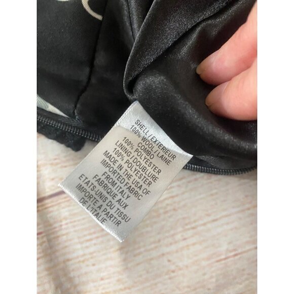 Milly Of New York Women's Black Textured Wool Chain Link Mini Skirt - 2 - Picture 11 of 12